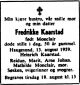 Dødsannonse Fredrikke Marie Jersin Kaarstad