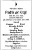 Dødsannonse Fredrik von Krogh