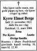Dødsannonse Kyrre Elmot Berge