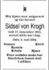 Dødsannonse Sidsel von Krogh